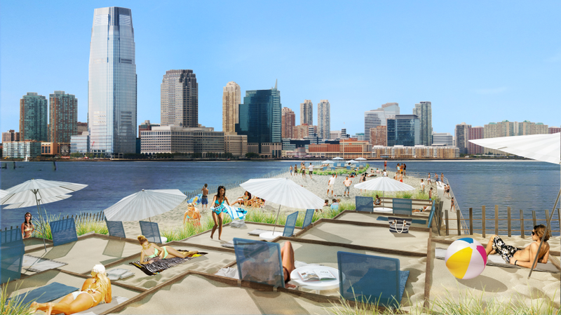 Illustration for article titled The Plan to Build a Floating Beach That Travels Around NYC's Shores